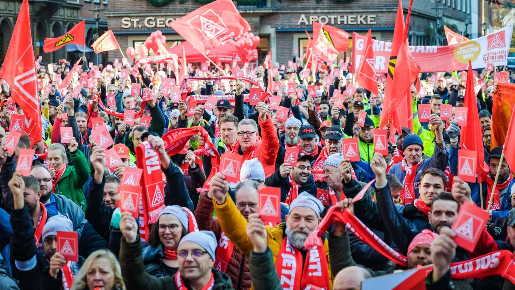 Warnstreikaktion in Bocholt am 14.11.2022
