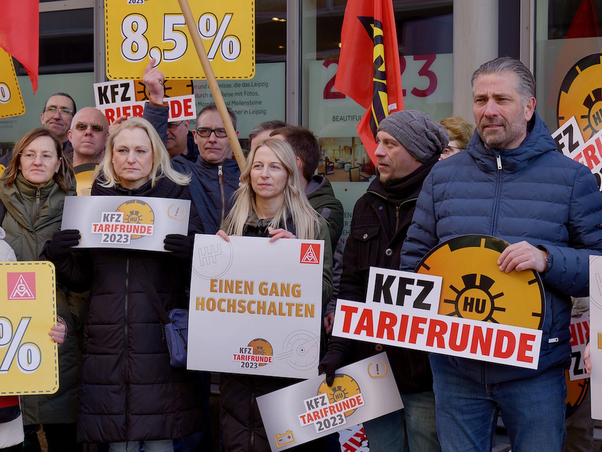 Kfz-Tarifrunde, Aktion zur ersten Verhandlung in Leipzig am 16.03.2023
